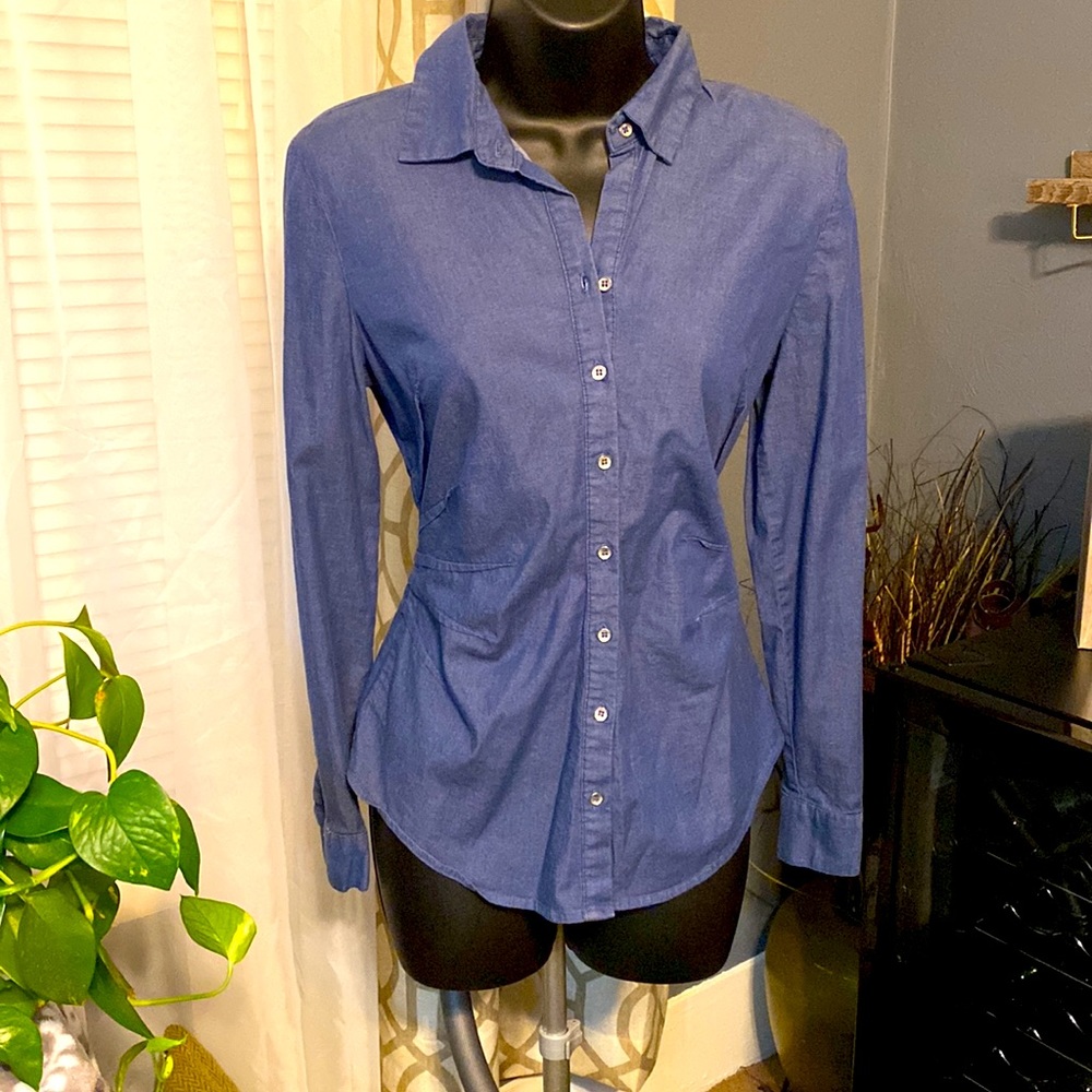 Light material Jean button blouse - Picture 2 of 3